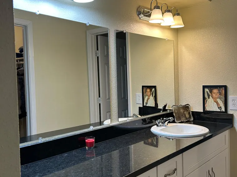 Bathroom vanity after cleaning