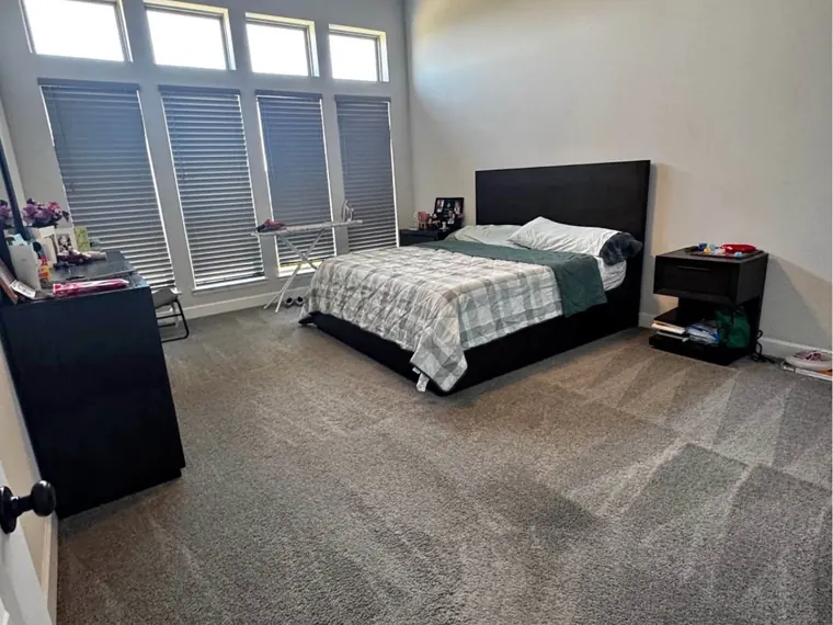 Bedroom floor after cleaning