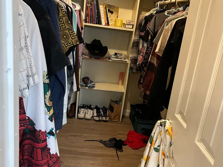 Closet before cleaning